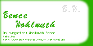 bence wohlmuth business card